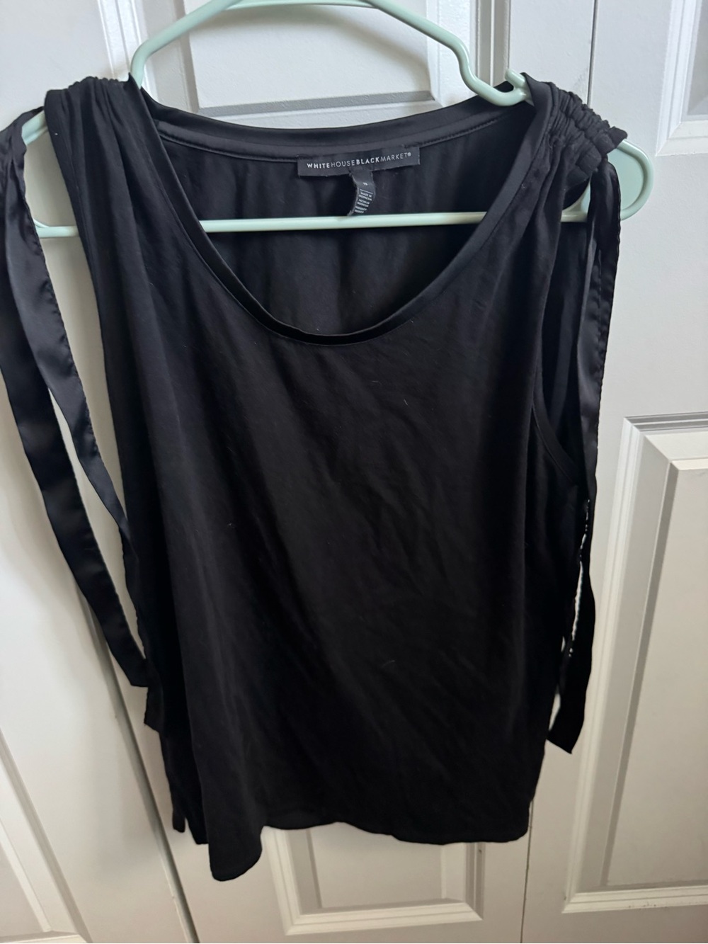 White House Black Market Black Tie-Shoulder Sleeveless Tank